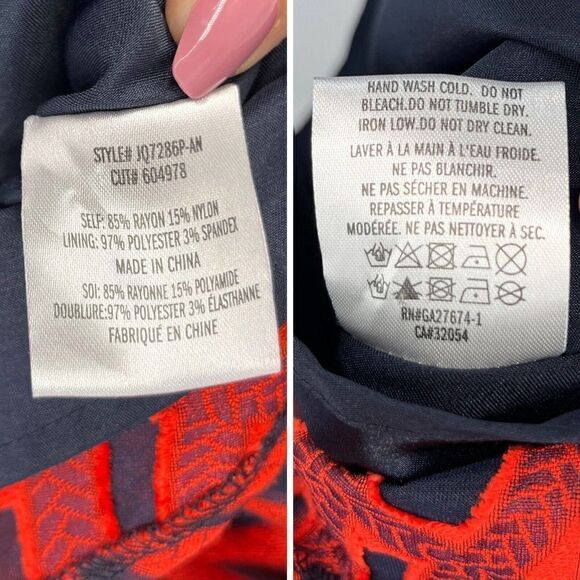 New Anthropologie Eva Franco Mariner Skirt Size 4 Petites Red Navy MSRP $140 - Picture 14 of 16